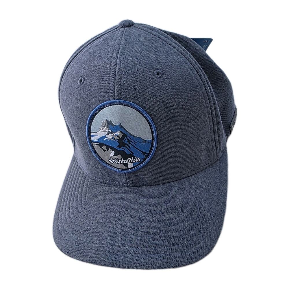 Columbia Trucker Hat Cap Graphed Navy Blue Mountain Patch hat NWT Size S/M